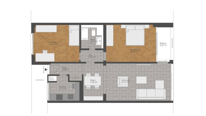 In Mülheim zuhause – gepflegte 3-Zimmer-Wohnung mit Loggia und Aufzug
